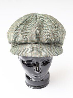 Taylor 8 Panel Plaid Wool Newsboy Cap